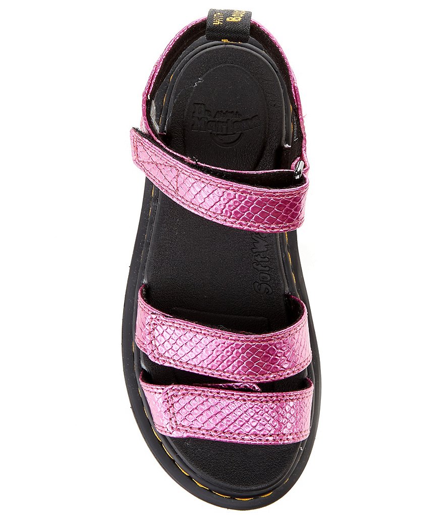 Dr. Martens Girls' Klaire Reptile Print Leather Sandals (Youth)