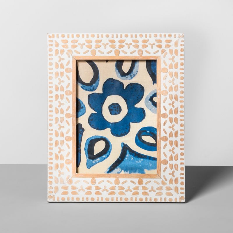 5" x 7" Carved Wood Frame White - Opalhouse™