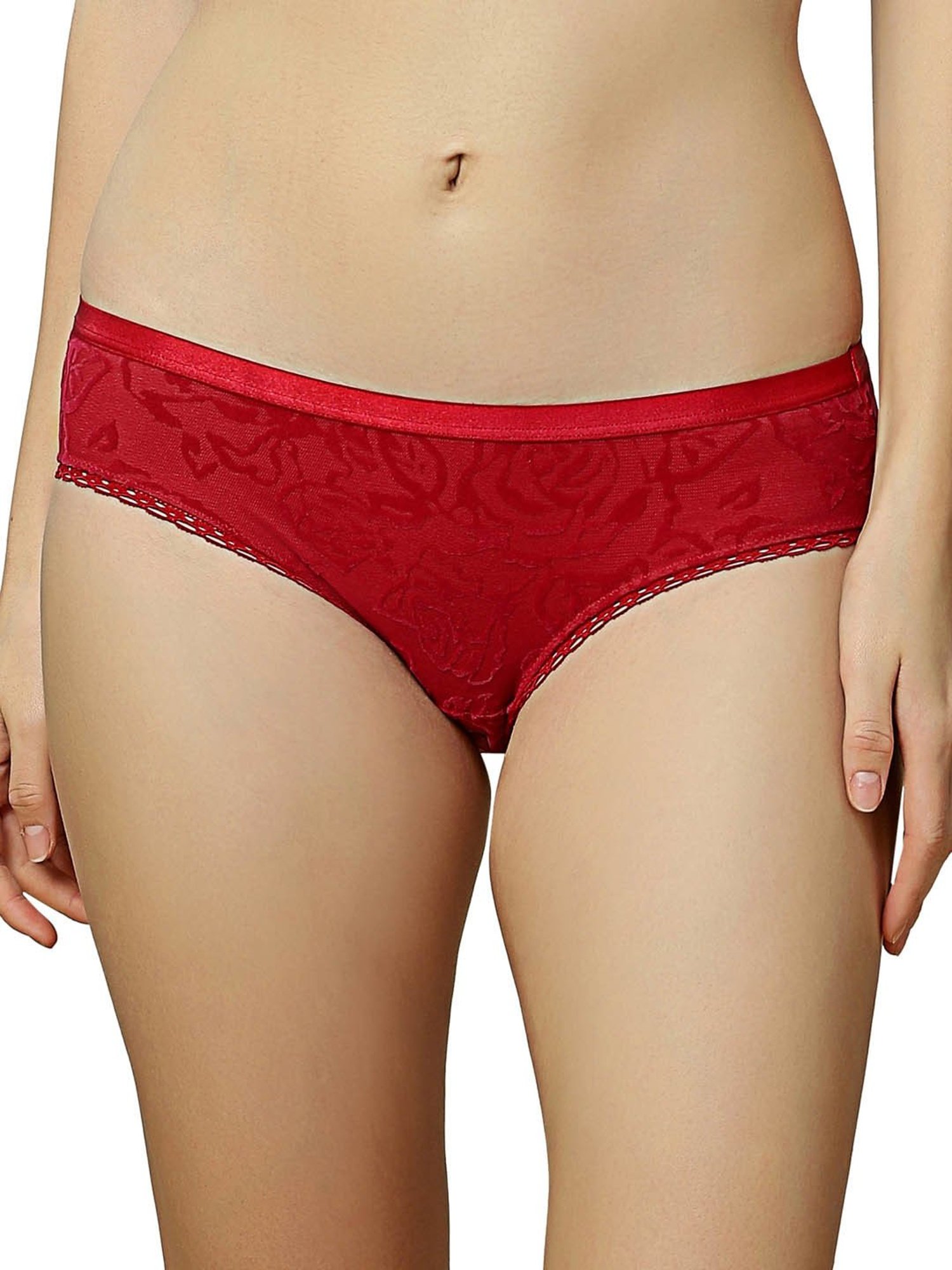 Triumph Red Embroidered Bikini Panty