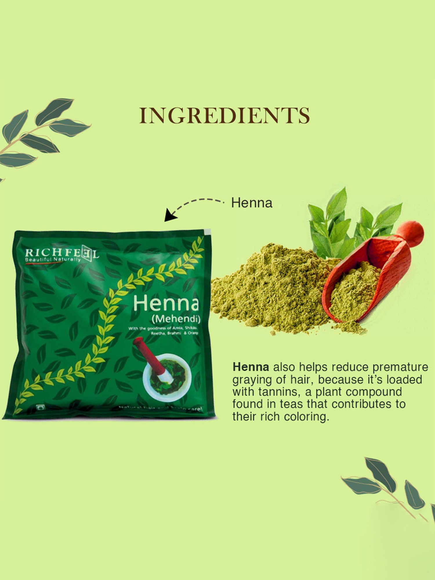 Richfeel Herbal Henna Mehendi - Pack of 7