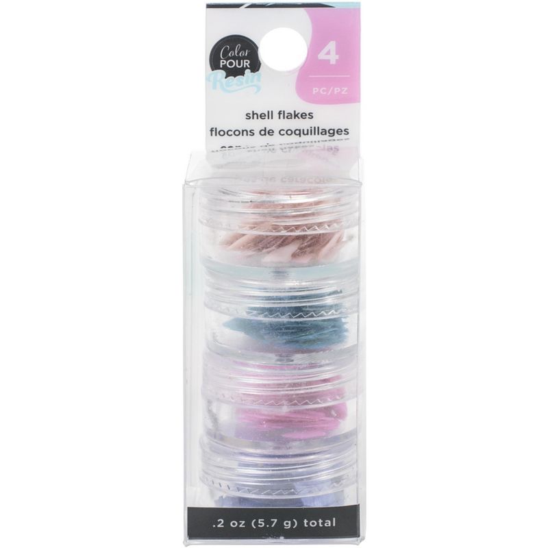 American Crafts Color Pour Resin Mix-Ins-Shell Flakes - Iridescent 4/Pkg