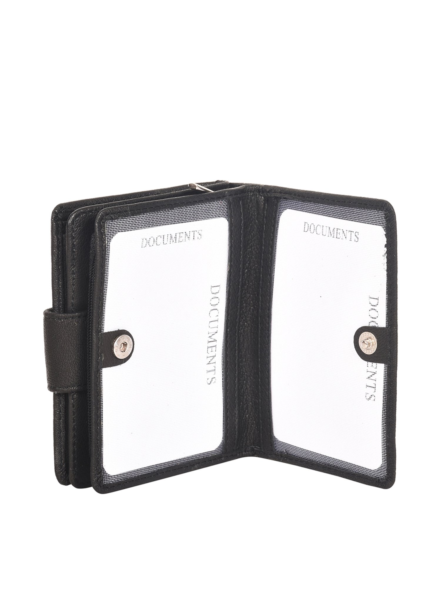 SASSORA Black Solid Rfid Bi-Fold Wallet for Women