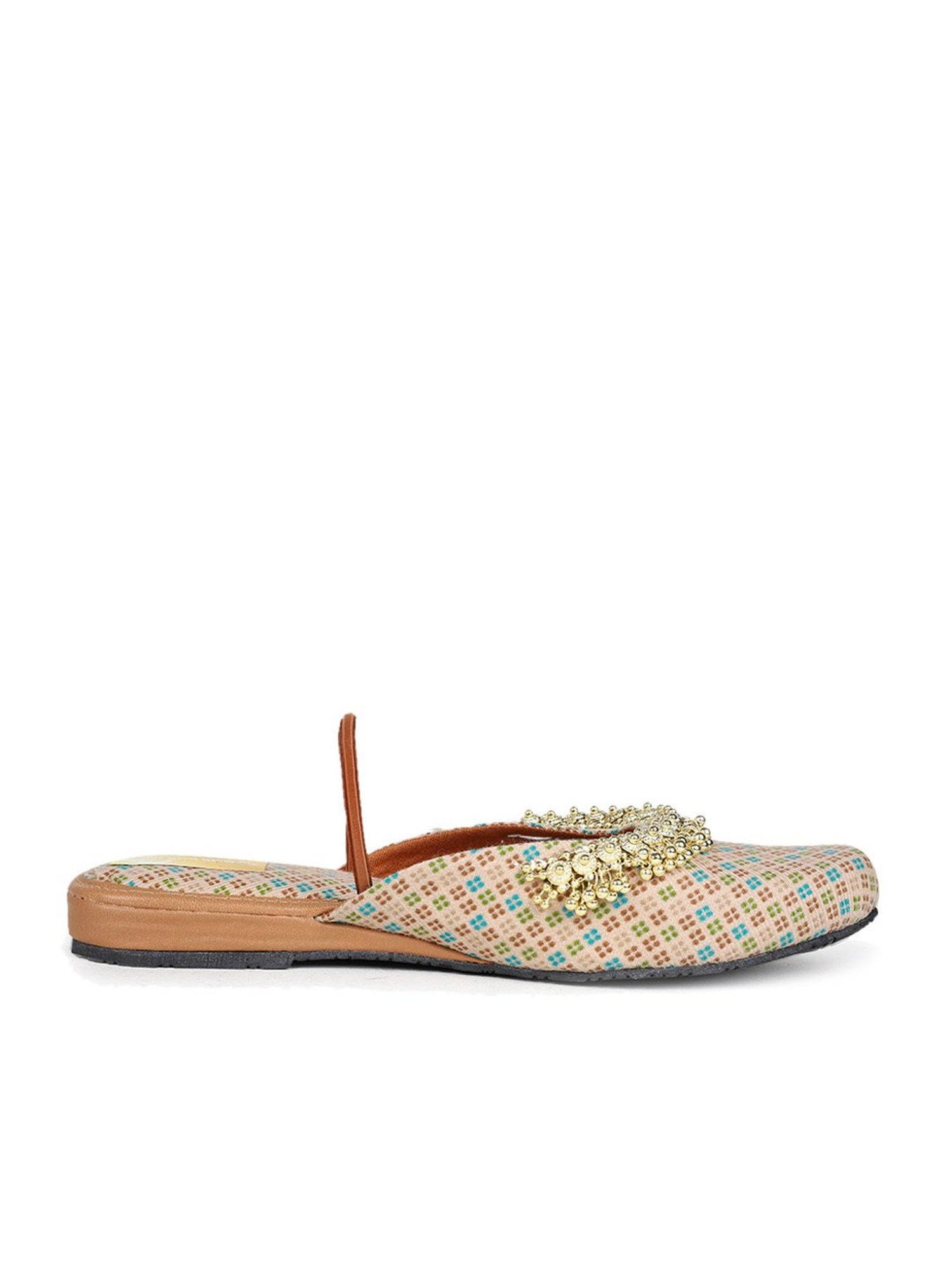 The Desi Dulhan Women's Cream Mule Shoes