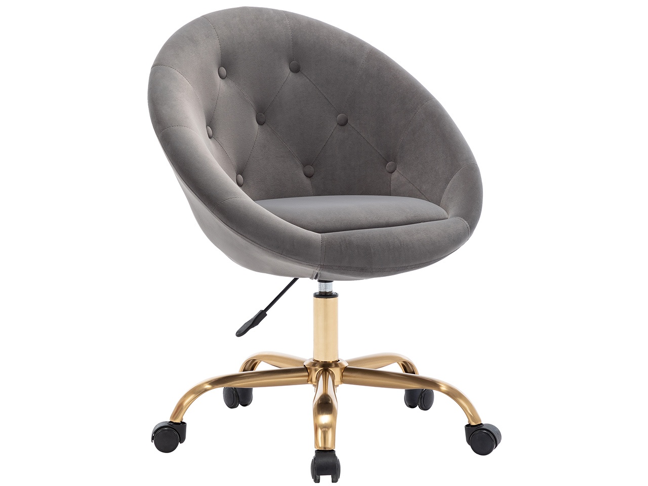 Swivel Height Adjustable Task Chair Tufted Velvet Upholstered Office Chair