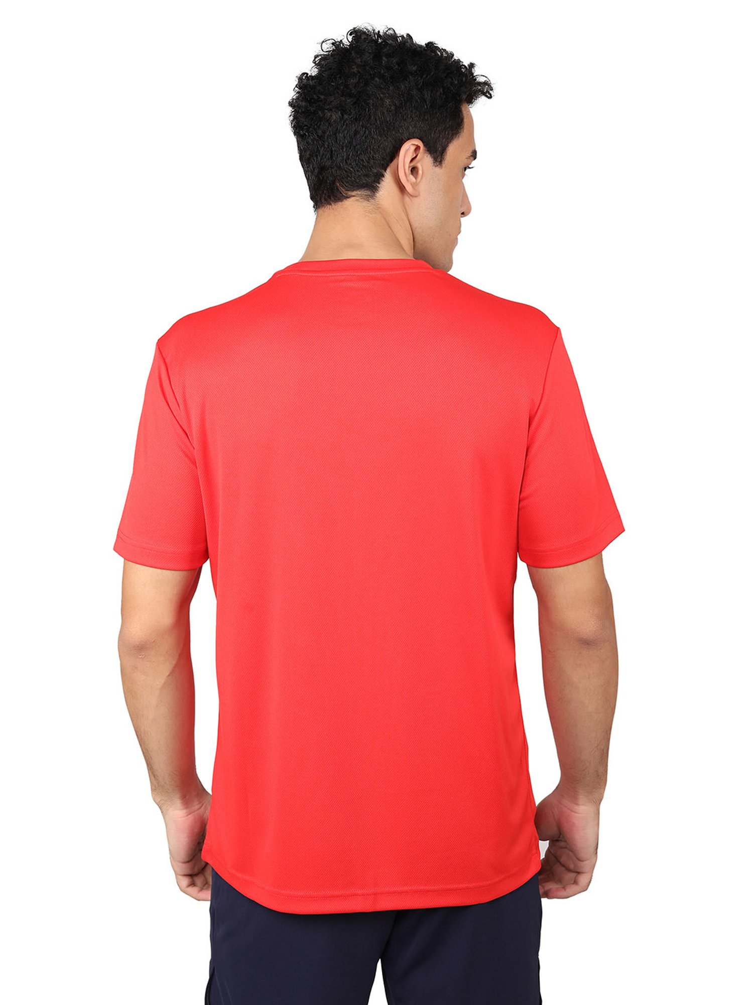 Yonex Red Regular Fit Graphic Print Badminton T-Shirt