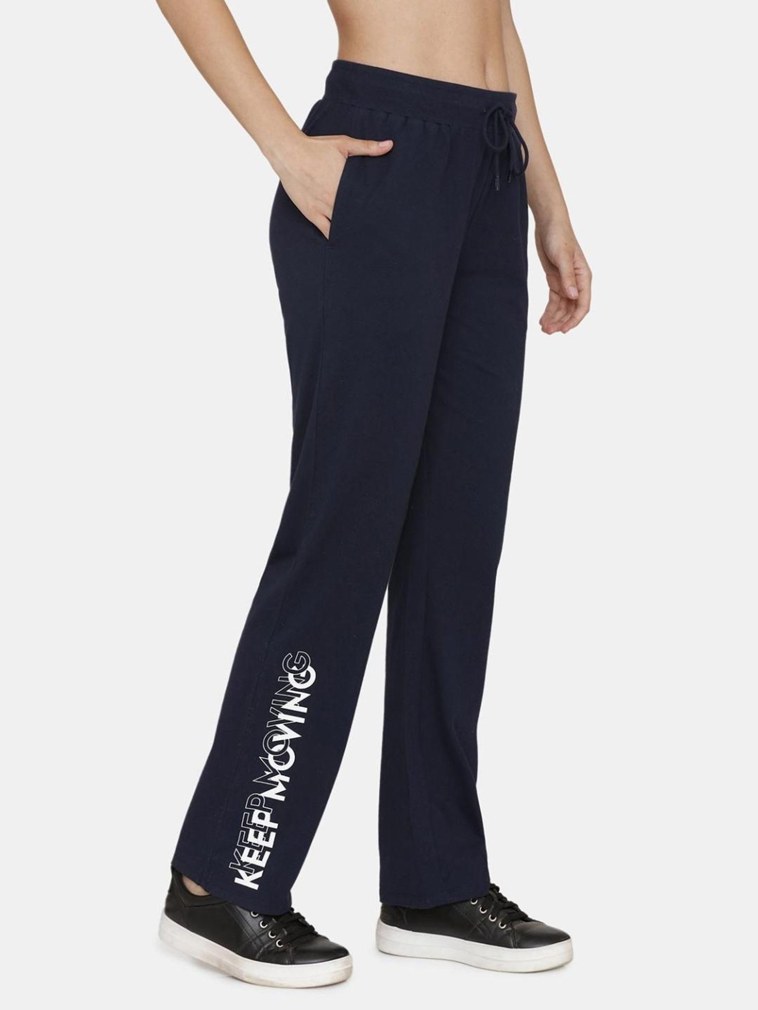 Zelocity by Zivame Navy Graphic Print Sports Track Pants