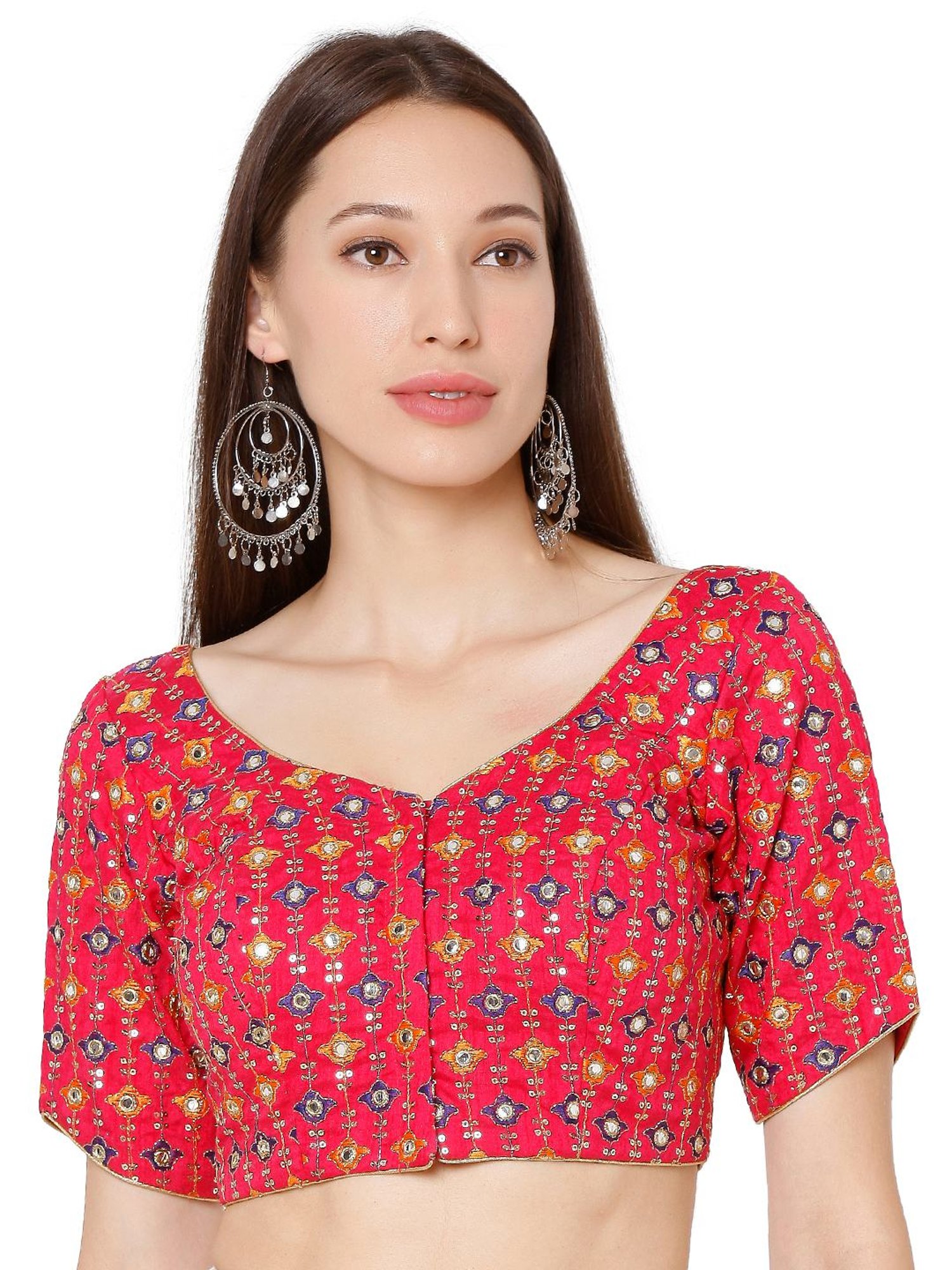 Salwar Studio Pink Embroidered Blouse