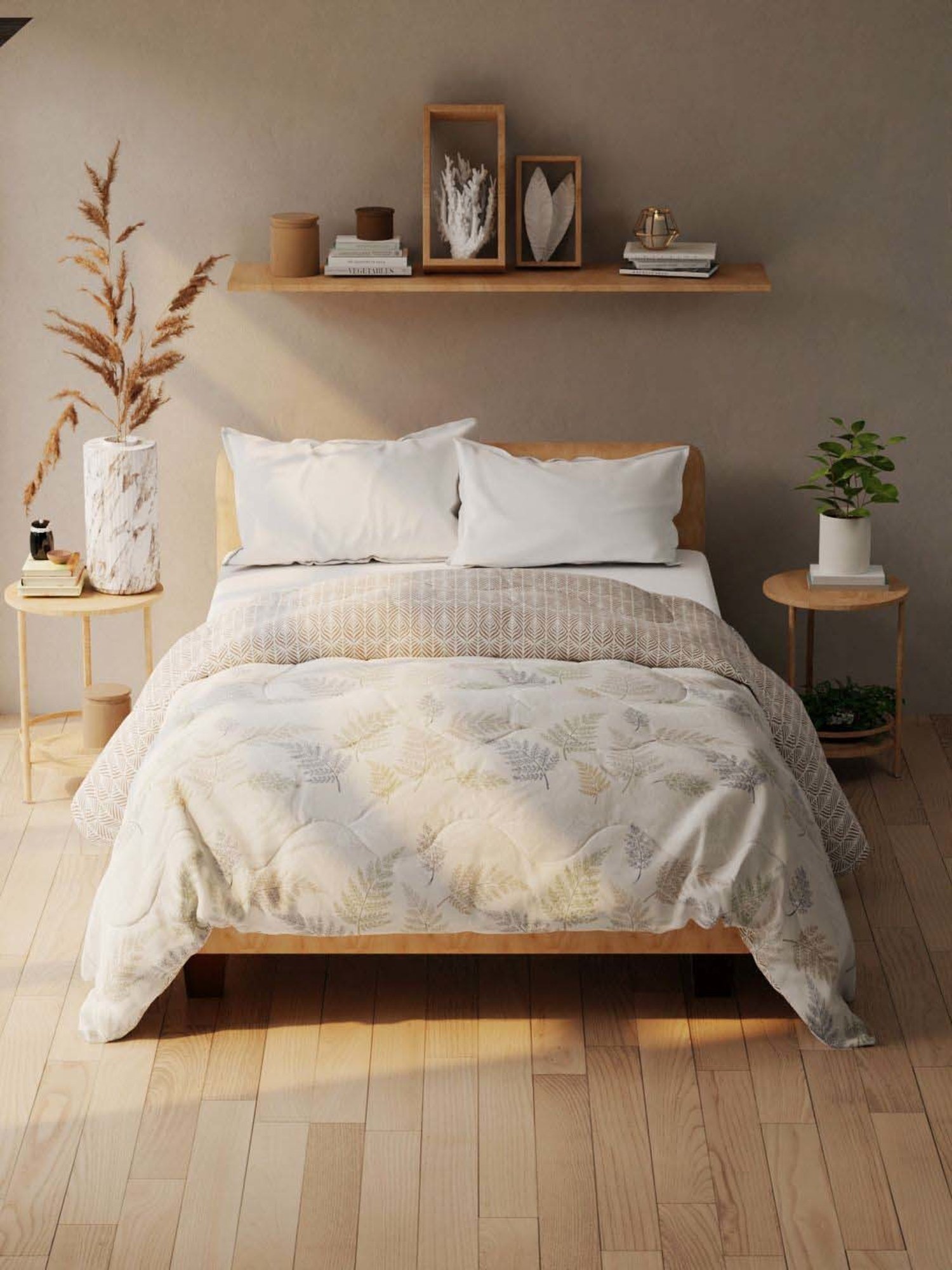 Bianca Romelio Brown 152 TC Micro Fabric Double Comforter
