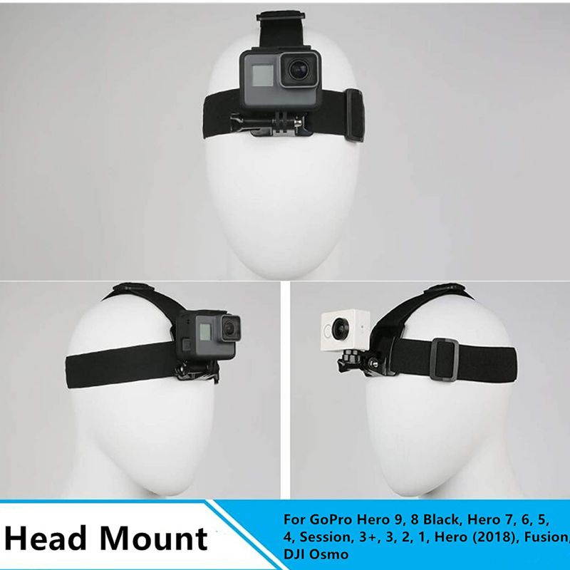 ROME CARE 2 in 1 Chest Mount Harness Chesty Head Mount Strap for Action Camera Compatible with GoPro Hero 9, 8,Max,Go Pro Hero 7, 6, 5, 4, Session, 3+, 3, 2, 1, Hero (2018), Fusion, DJI Osmo,AKASO