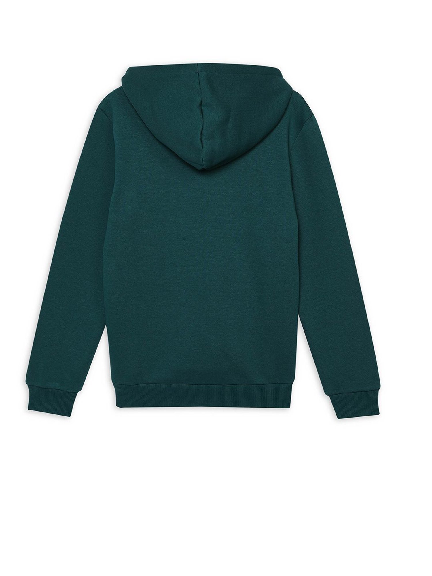 Puma Kids Teal Logo Print Full Sleeves Hoodie