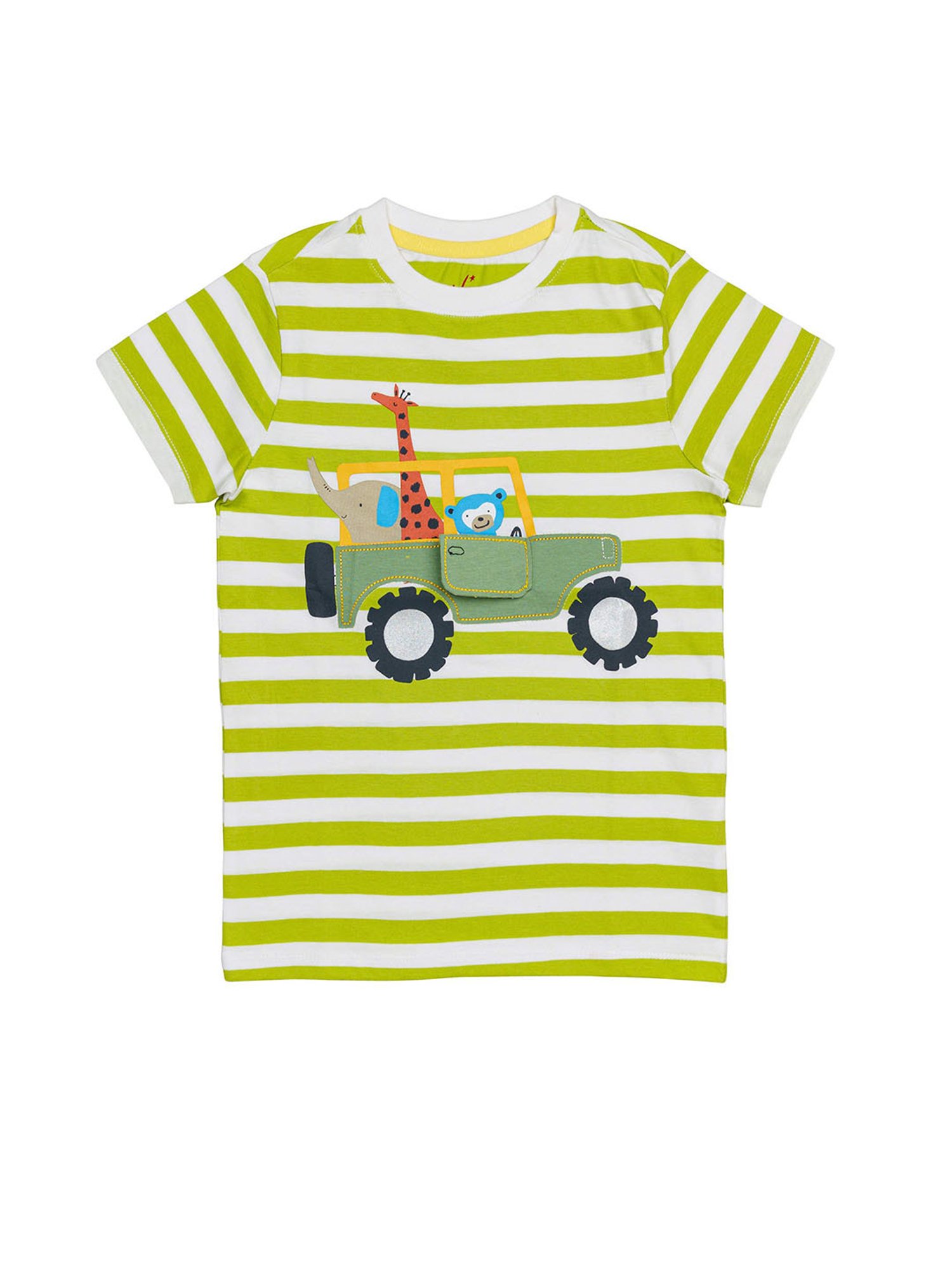 H by Hamleys Boys Green & White Striped T-Shirt