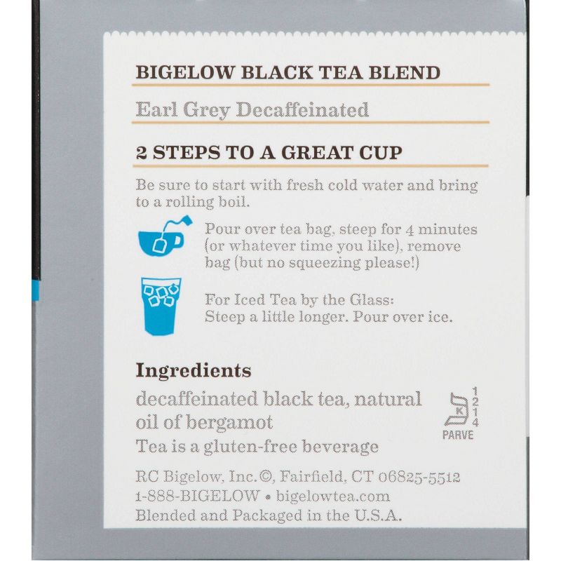 Bigelow Earl Gray Black Tea Bags Decaffeinated - 20ct