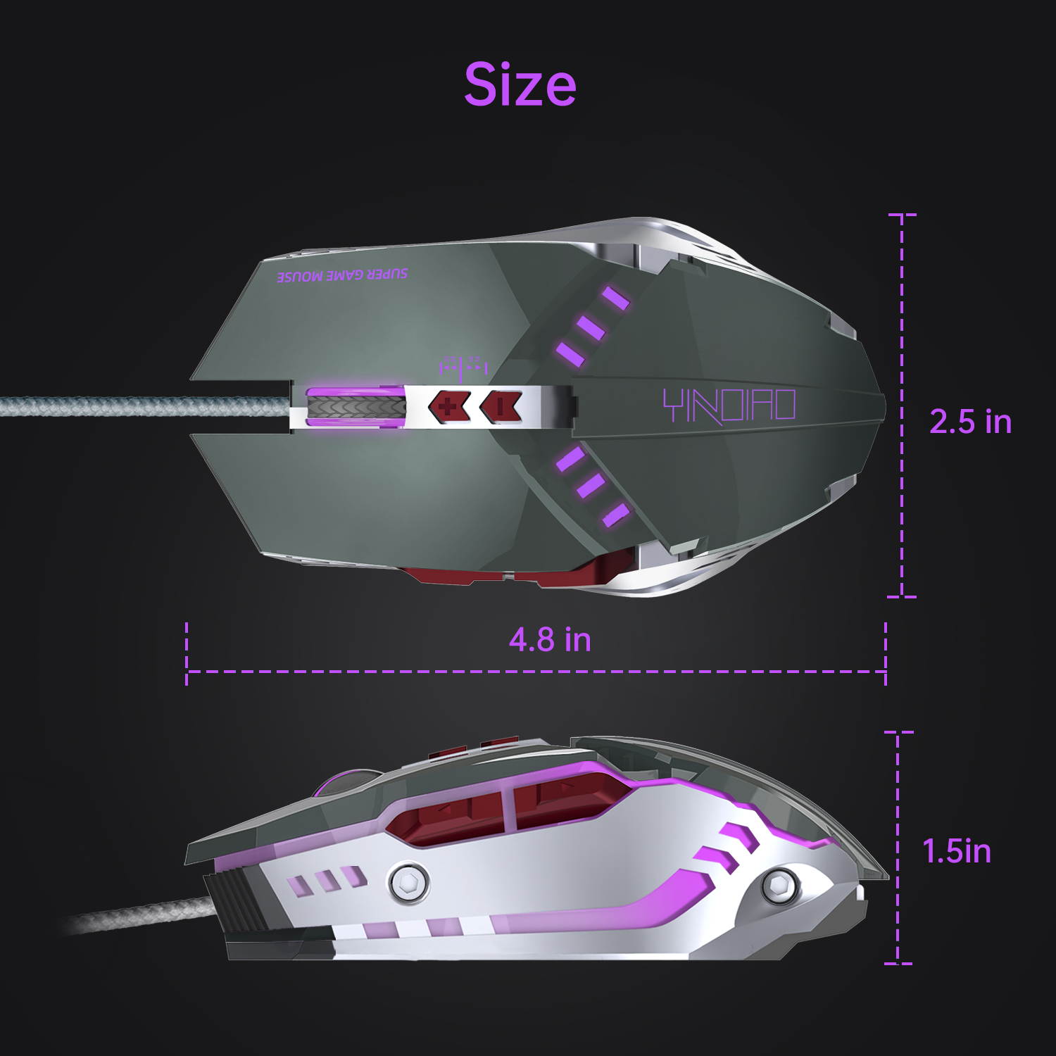 Donwell 7-Buttons Gaming Mouse USB Wired LED Breathing Fire Button 3200 DPI Laptop PC, Valentines Day gift, Gaming Mechanical Wired Mouse