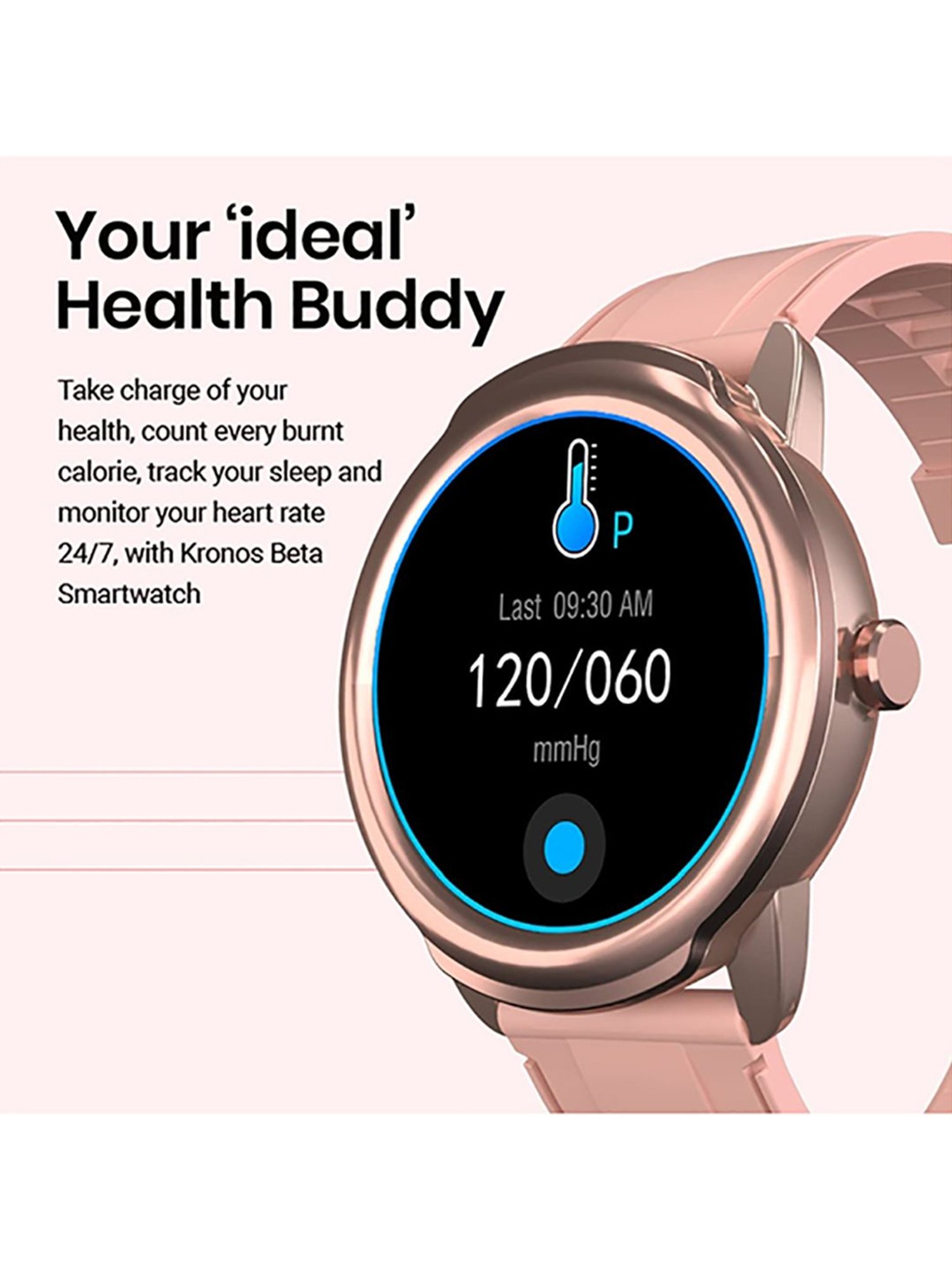 Portronics KRONOS BETA POR-1326 Smartwatch (Rose Gold)