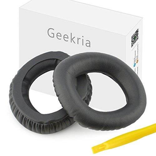 Geekria QuickFit Protein Leather Replacement Ear Pads for Sennheiser MM550-X, PX360, PX360-BT, Mm450-X  Headphones Earpads, Headset Ear Cushion Repair Parts (Black)