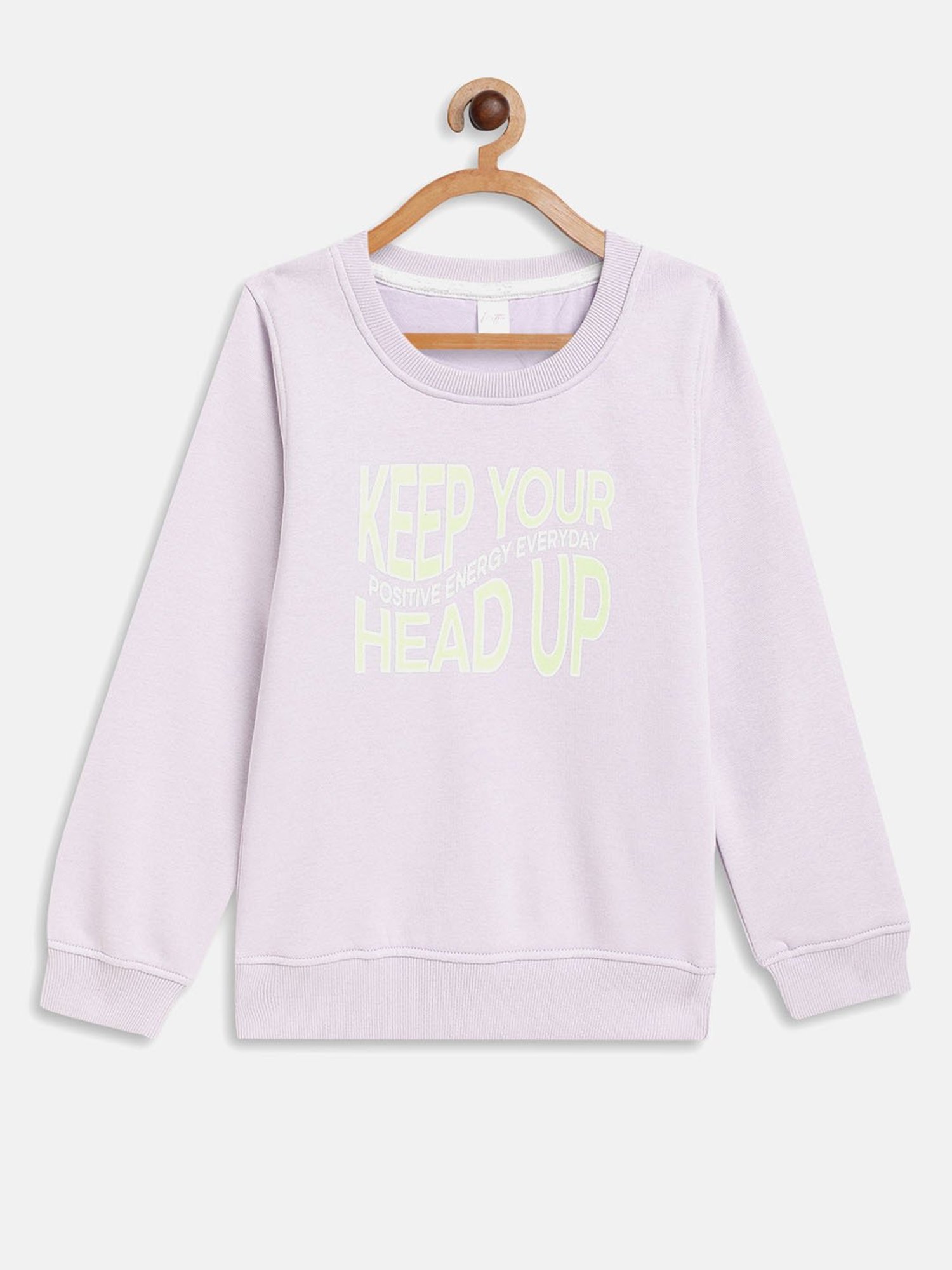 METTLE Kids Lavender Printed Full Sleeves Sweatshirt