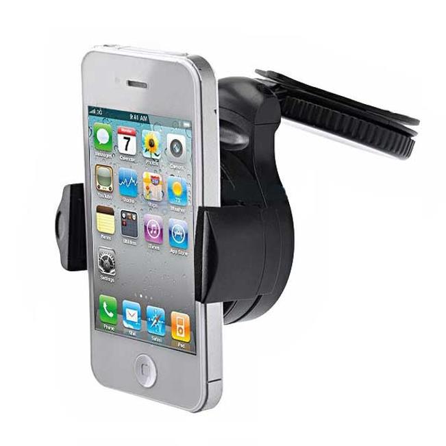 3-in-1 Car Mount Windshield Dash AC Airvent Holder Dock Window Dashboard Swivel Cradle Suction Black L9G for iPhone 5 5C 5S SE
