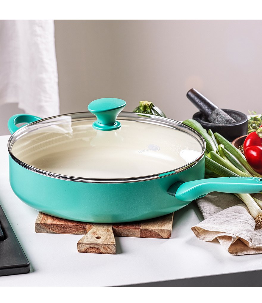 GreenPan Rio Ceramic Non-Stick 5-Qt Covered Saute Pan with Helper Handle