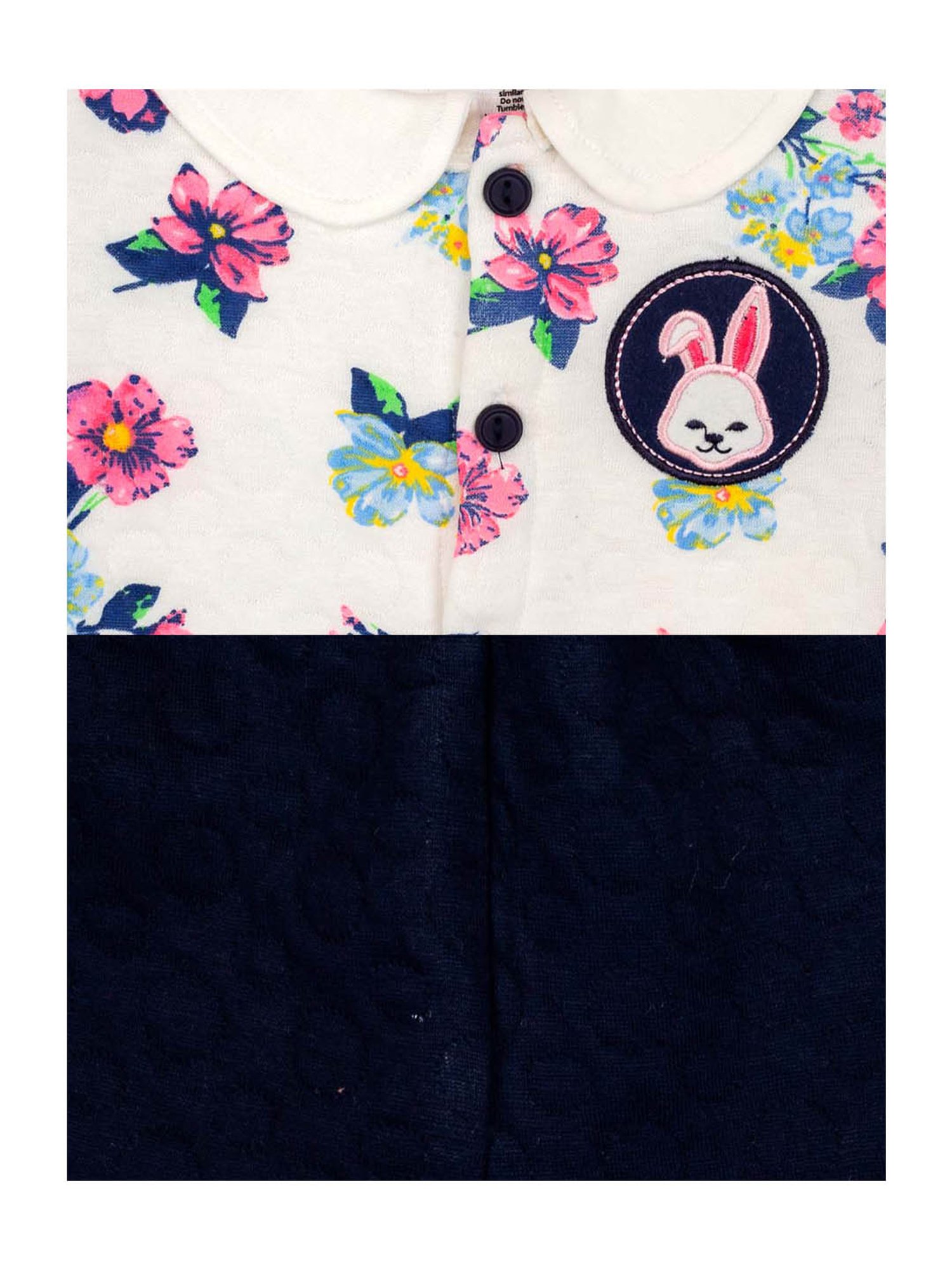 Mee Mee Kids White & Navy Floral Print Top with Pants