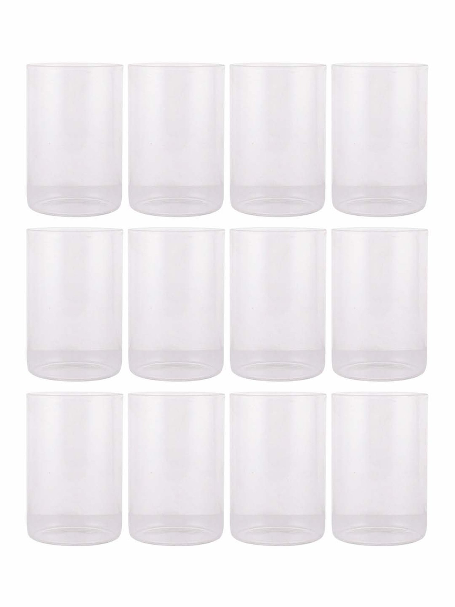 ROXX Transparent Glass Drinking Glasses (300 ml) - Set of 12
