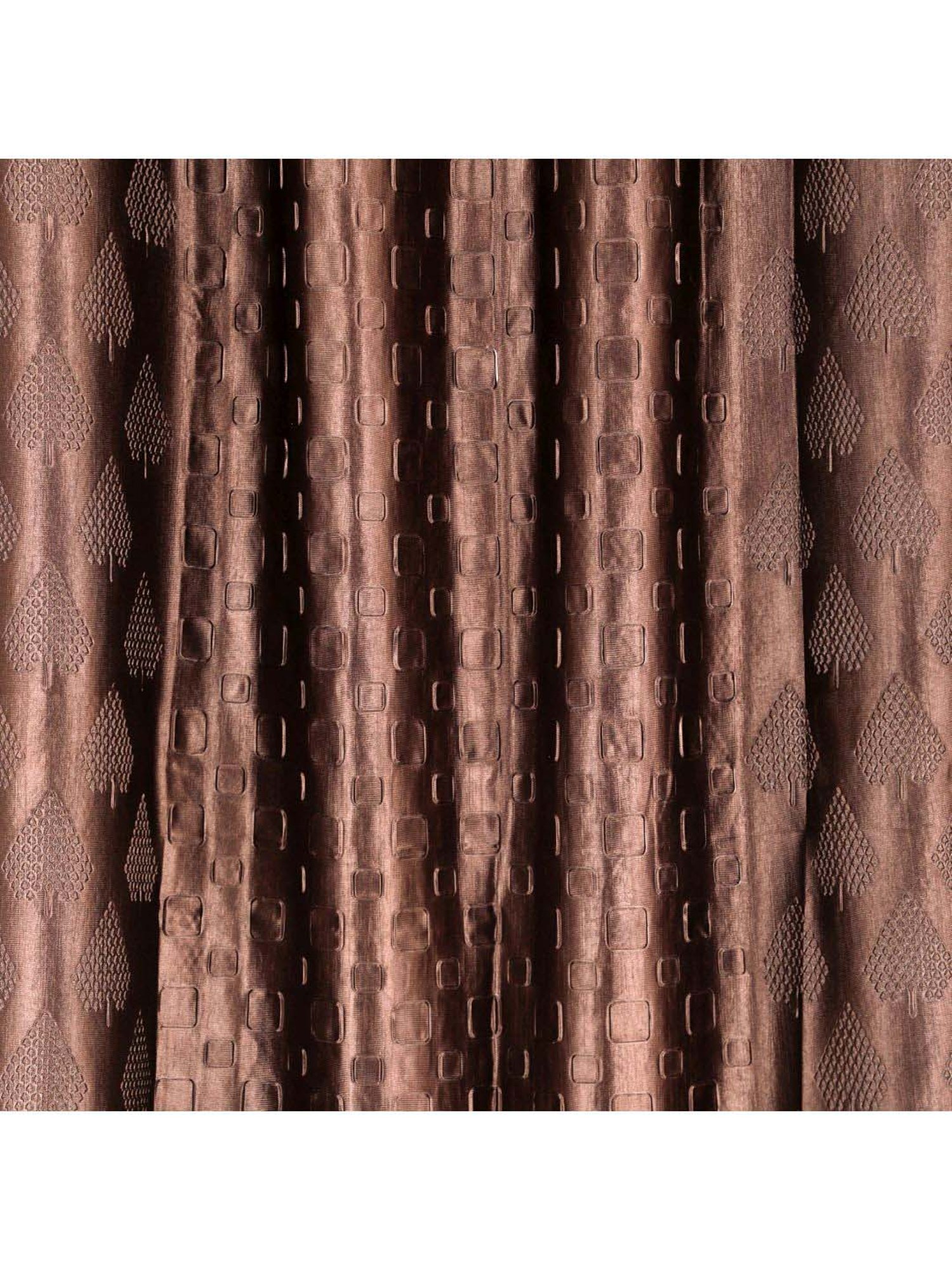 MFD HOME Furnishing Brown Polyester 7 ft Window Curtains - Set of 2