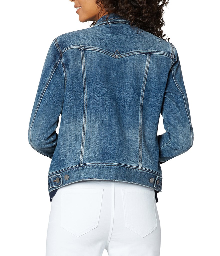 Liverpool Los Angeles Classic Denim Button Front Long Sleeve Jean Jacket