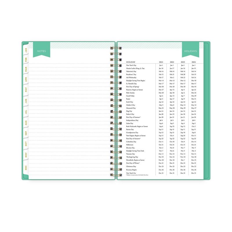 2021 Planner 5" x 8" Plastic Weekly/Monthly Wirebound Jade - Day Designer