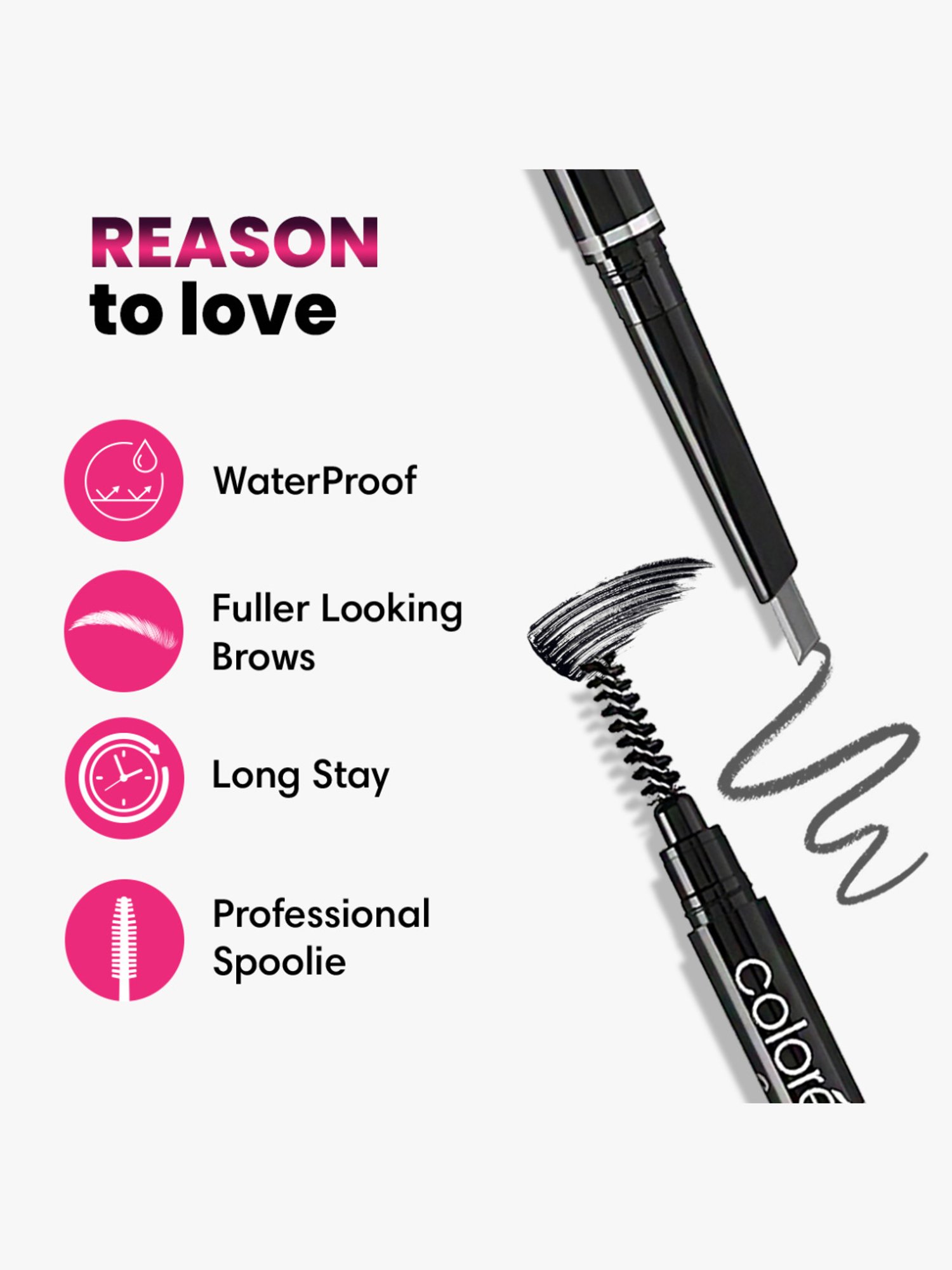 Coloressence 2 in 1 Dual Function Eye Brow Filling Pencil with Spoolie Grey - 0.25 gm