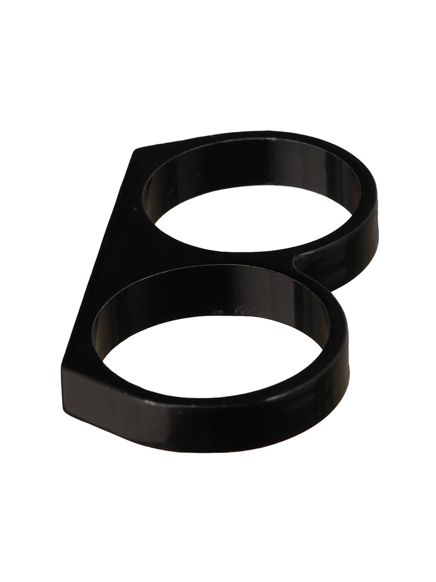 Bold by Priyaasi Black Knuckle Two-Finger Ring
