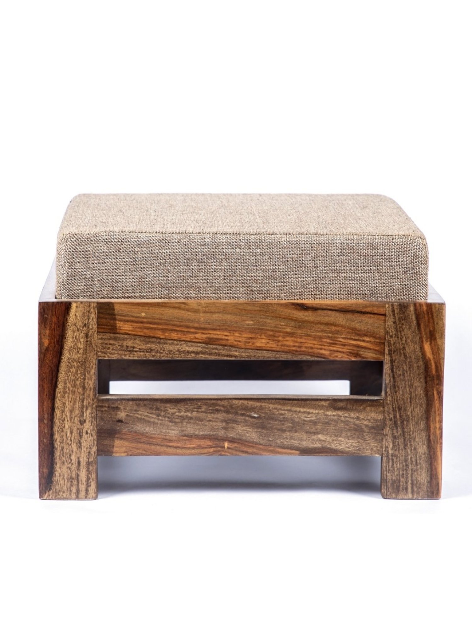 Chumbak Spring Marigold Floral Green Mango Wood Modern Trunk Storage Ottoman