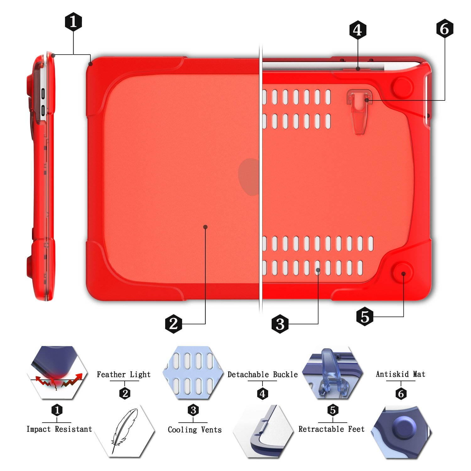 For Macbook Pro 15 Retina Case Werleo Heavy Duty Hard Case Protective Cover for Apple Macbook Pro 15.4" with Retina Display Compatible with A1398 2012-2015 Release