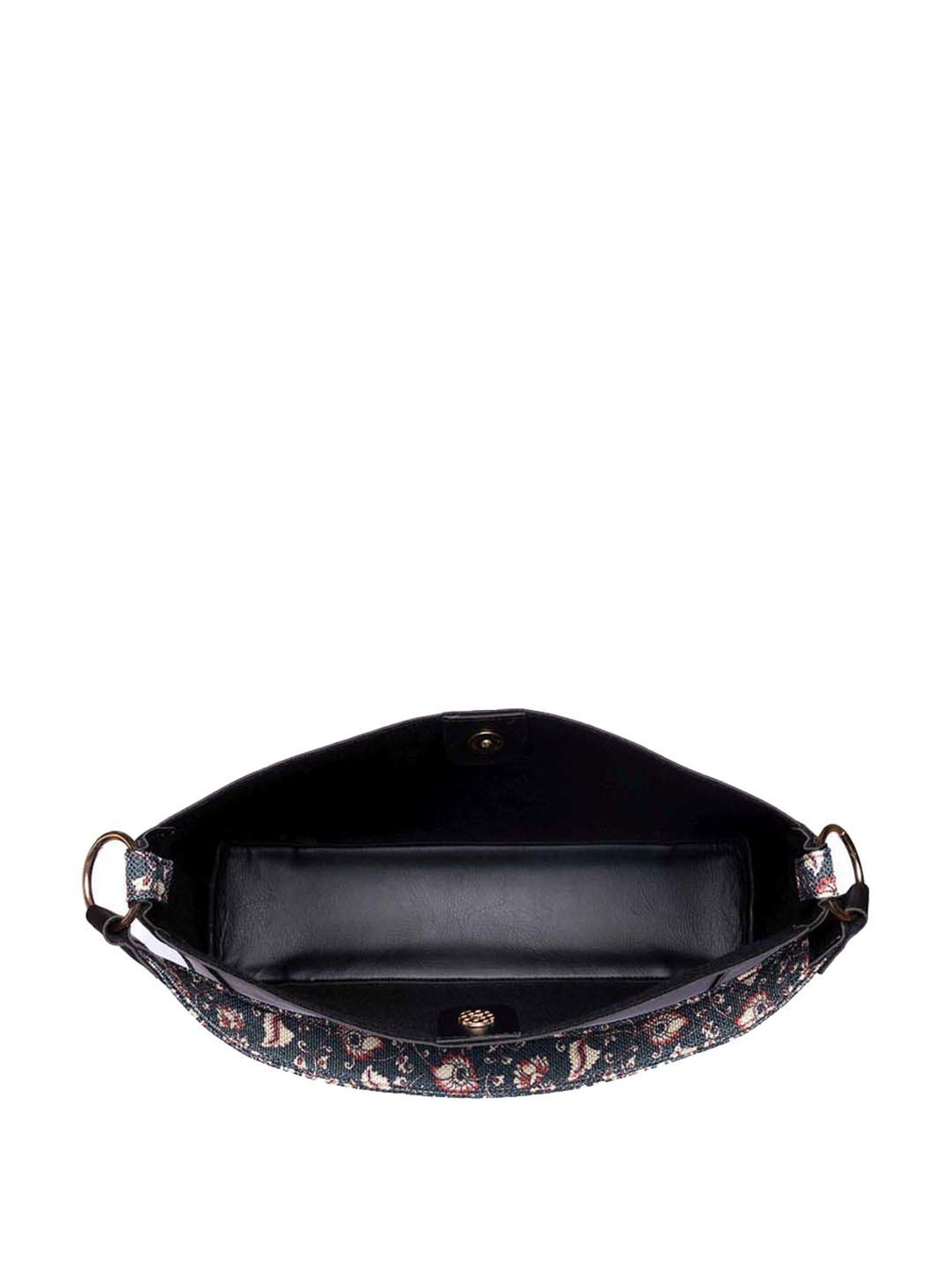 ZOUK Black Printed Large Tote Handbag