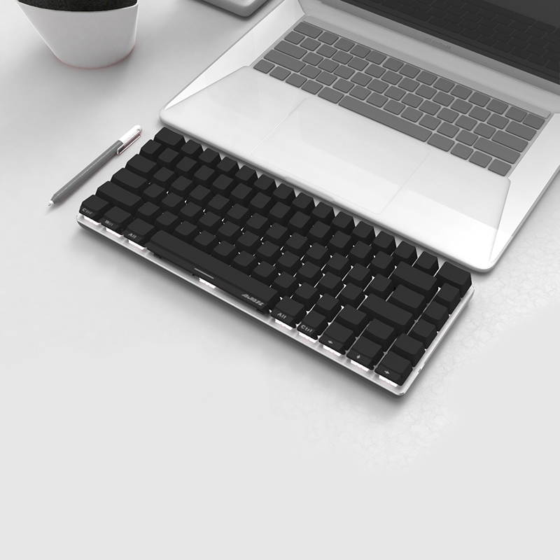 UrChoiceLtd&reg; Ajazz Geek AK3 Usb Wired Gaming Mechanical Keyboard Blue Black Switches for Office, Typists and Play Games ( Blue Switch, Black)