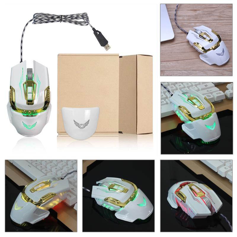 USB Wired Port Pro 3200DPI Macro Optical E-Sports Gaming Mouse 1.7m Wire Length Professional Gamer Mice for PC Computer Laptop