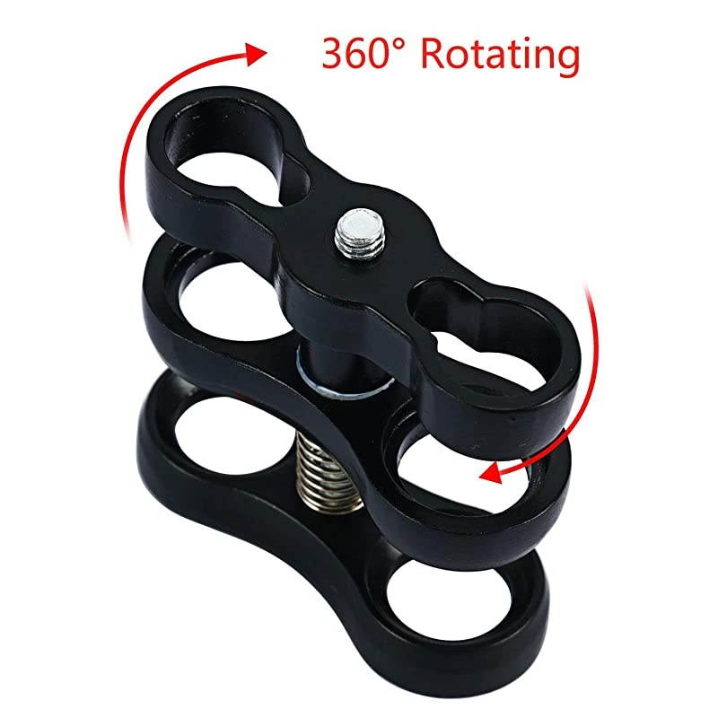 1 Inch2Pack Black Standard Underwater Ball Clamp Mount for 1 Inch Ball Underwater Light Arm System