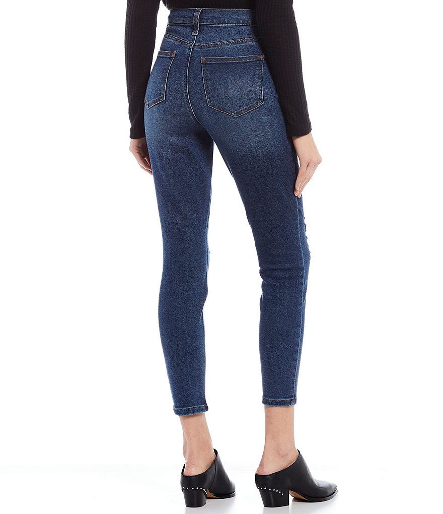 Celebrity Pink Destructed High Rise Vintage Denim Ankle Skinny Jeans