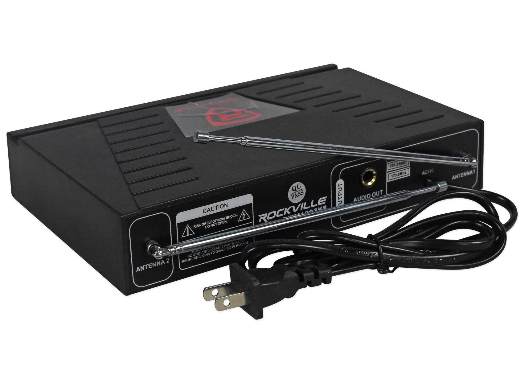 Rockville RWM1203VS VHF Wireless Dual Headset Microphone Mic System