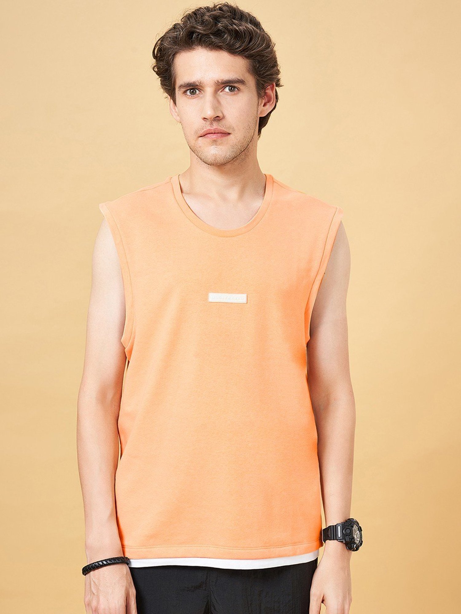 Street 808 By Pantaloons Peach Cobbler Regular Fit Vest