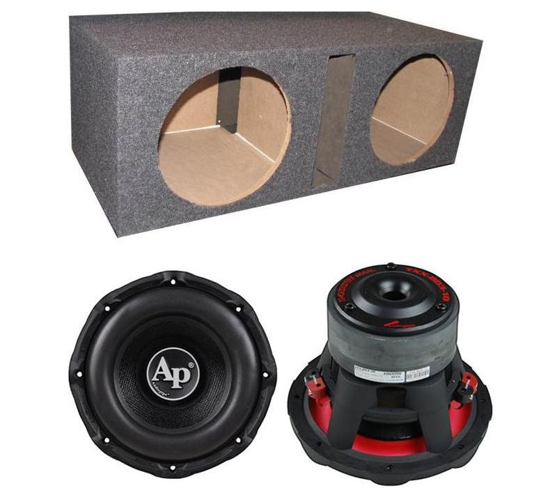 Audiopipe TXX-BD3-10 10" 2800W Car Audio Subwoofers + Dual Vented Sub Box