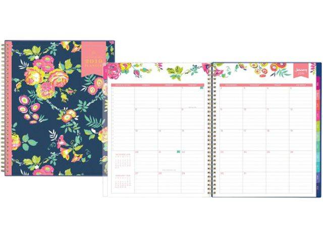 Day Designer CYO Weekly/Monthly Planner, 11 x 8.5, Navy/Floral, 2021 103617
