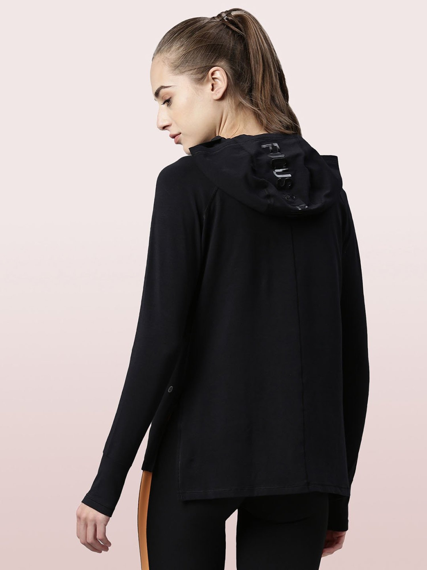 Enamor Jet Black Cotton Hoodie