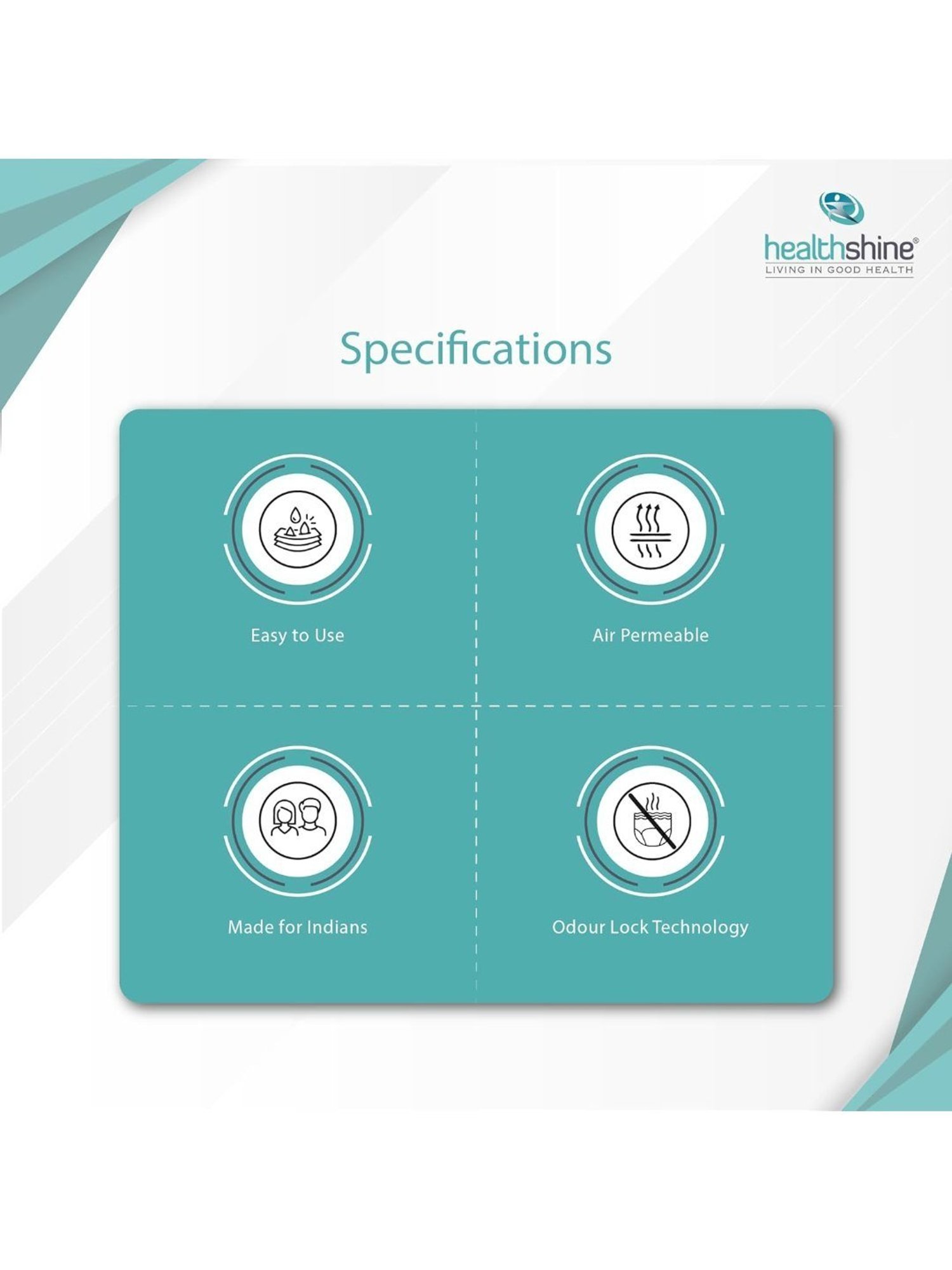 Healthshine Premium Unisex Adult Diaper Pants, Large Size, 10 Count, Waist Size 101-142 cm (White)