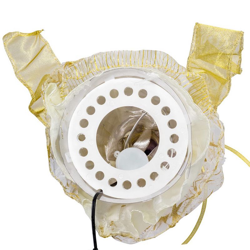 Kurt Adler 12" CUL Ivory and Gold Fiber Optic LED Angel Treetop