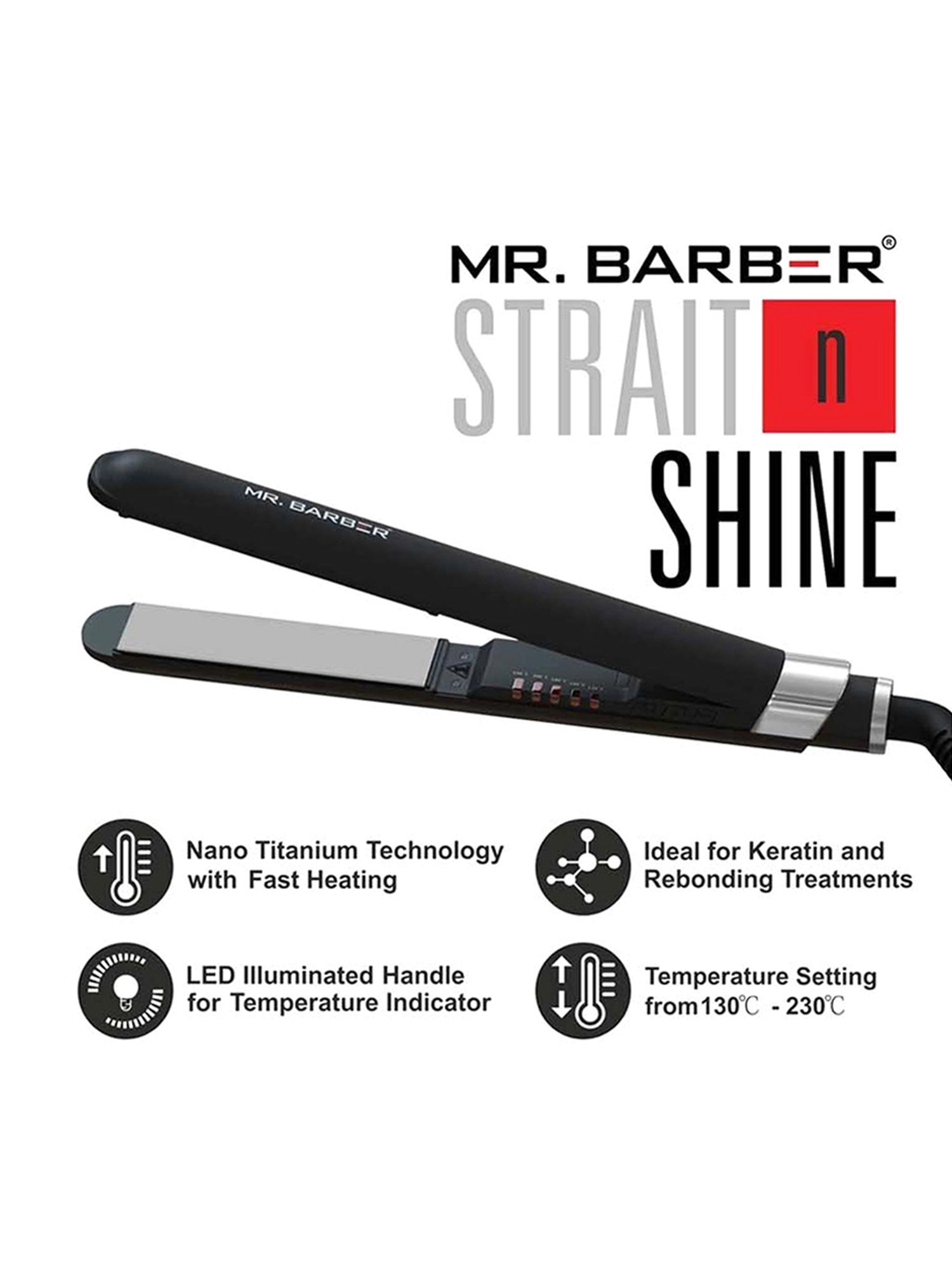Mr. Barber Strait n Shine MB-SNS Hair Straightener (Black)