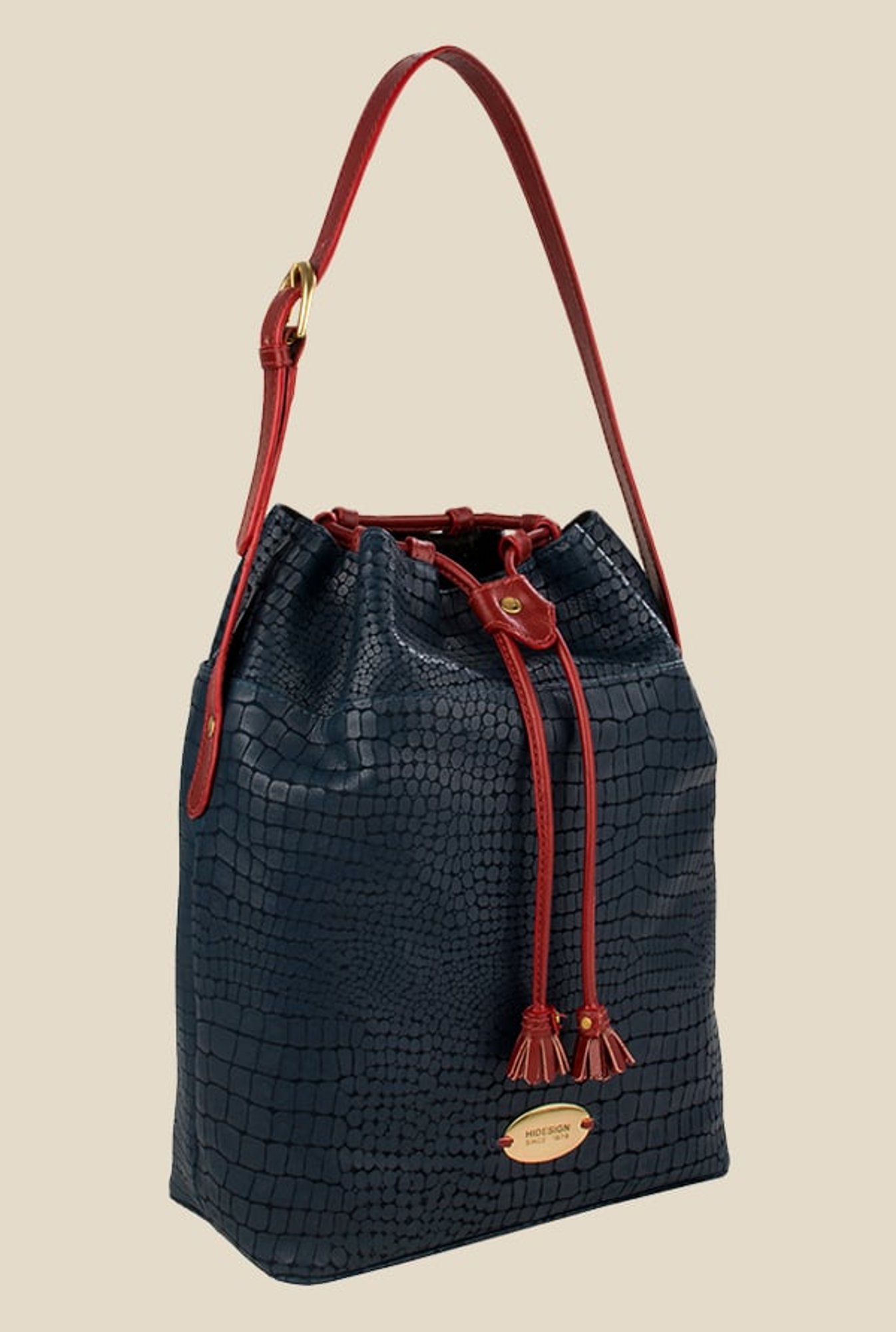 Hidesign Shea Blue Leather Shoulder Bag