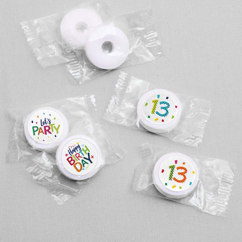 Big Dot of Happiness 13th Birthday Cheerful Happy Birthday - Thirteenth Round Candy Sticker Favors - Labels Fit Hershey's Kisses (1 sheet of 108)