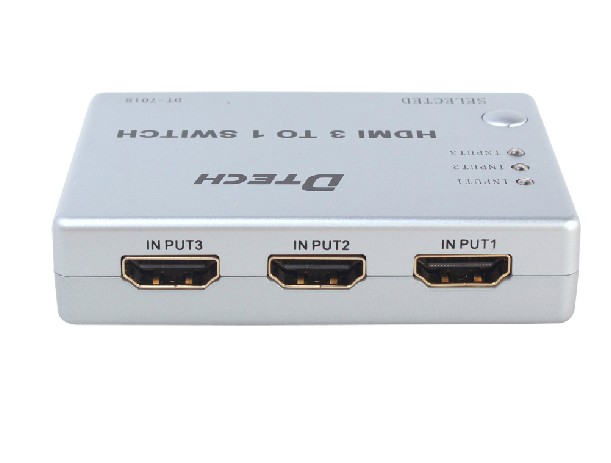 DTECH DT-7018 HDMI Switcher 3x1 Support 1080P, 3D With IR Remote Control for Laptop, HD-DVD, PS3, Xbox360 etc
