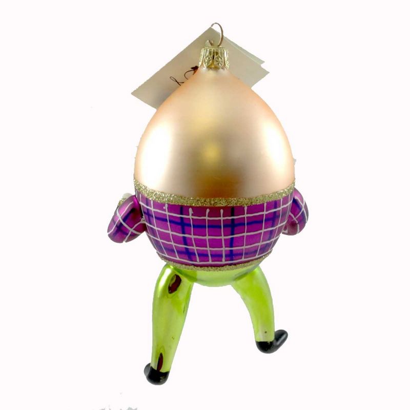 Laved Italian Ornaments Humpty Dumpty Plaid Vest Egg Nursery Rhyme  -  Tree Ornaments