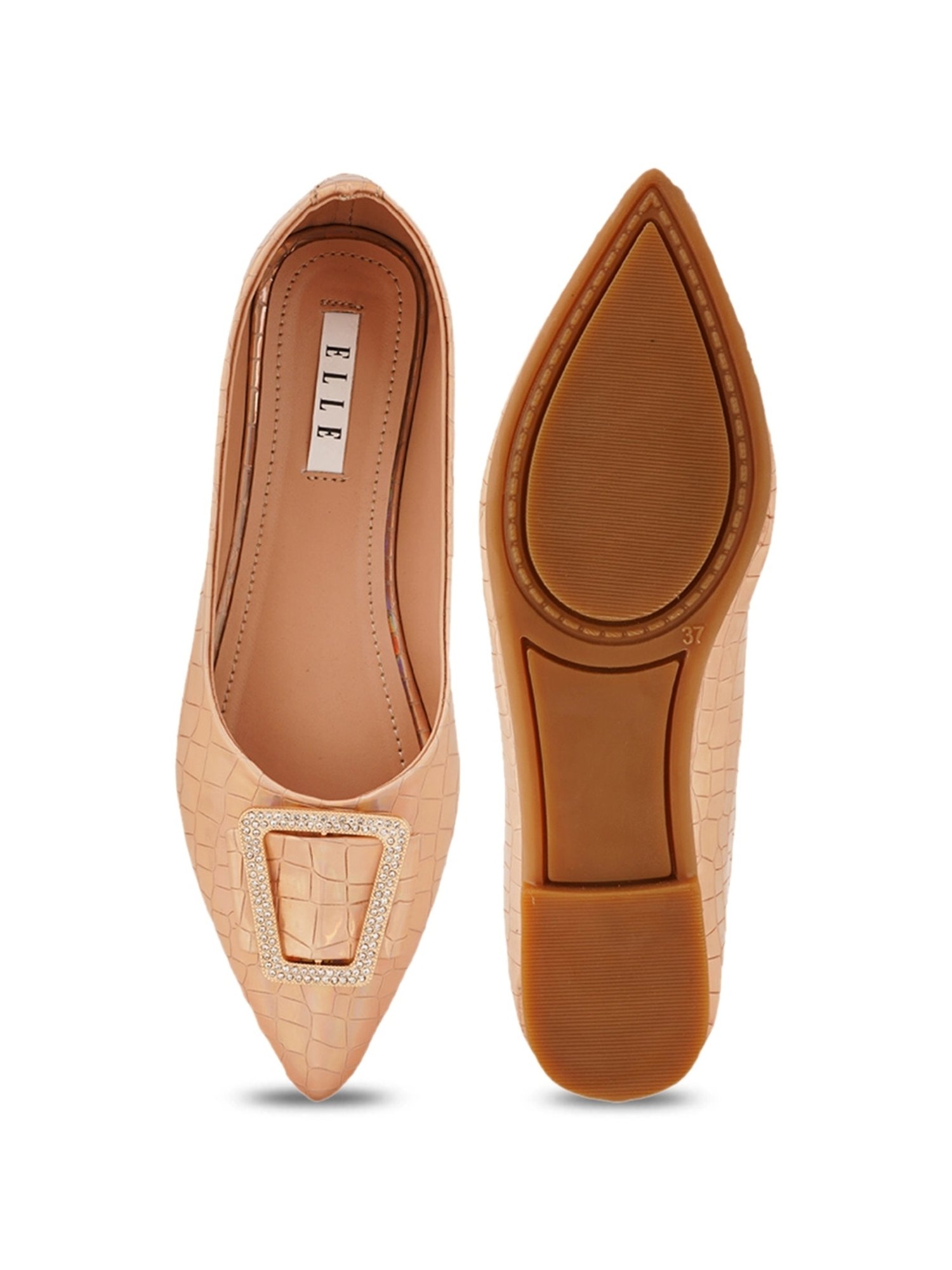Elle Women's Gold Flat Ballets