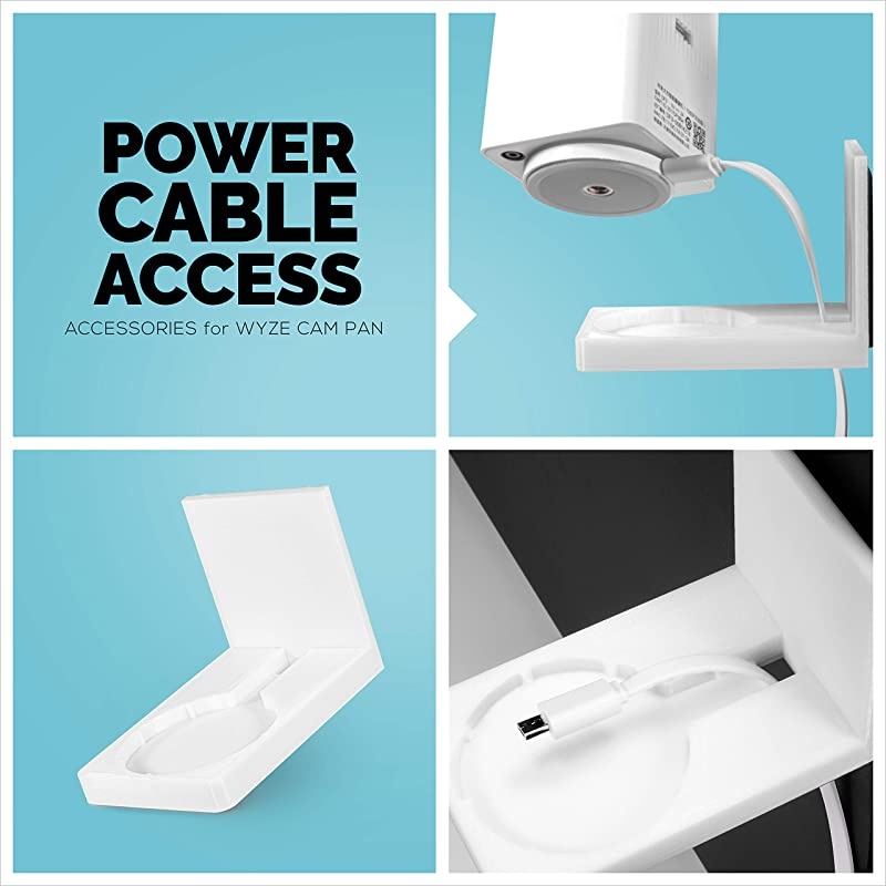 Screwless Wall Mount Kit for Wyze Cam Pan VHB Stick On Easy to Install Full Tilt amp Pan Function No Mess No Drilling Strong Adhesive Mount by  White